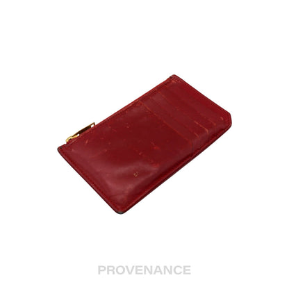 🔴 Saint Laurent Paris SLP Fragment Zip Card Wallet - Red