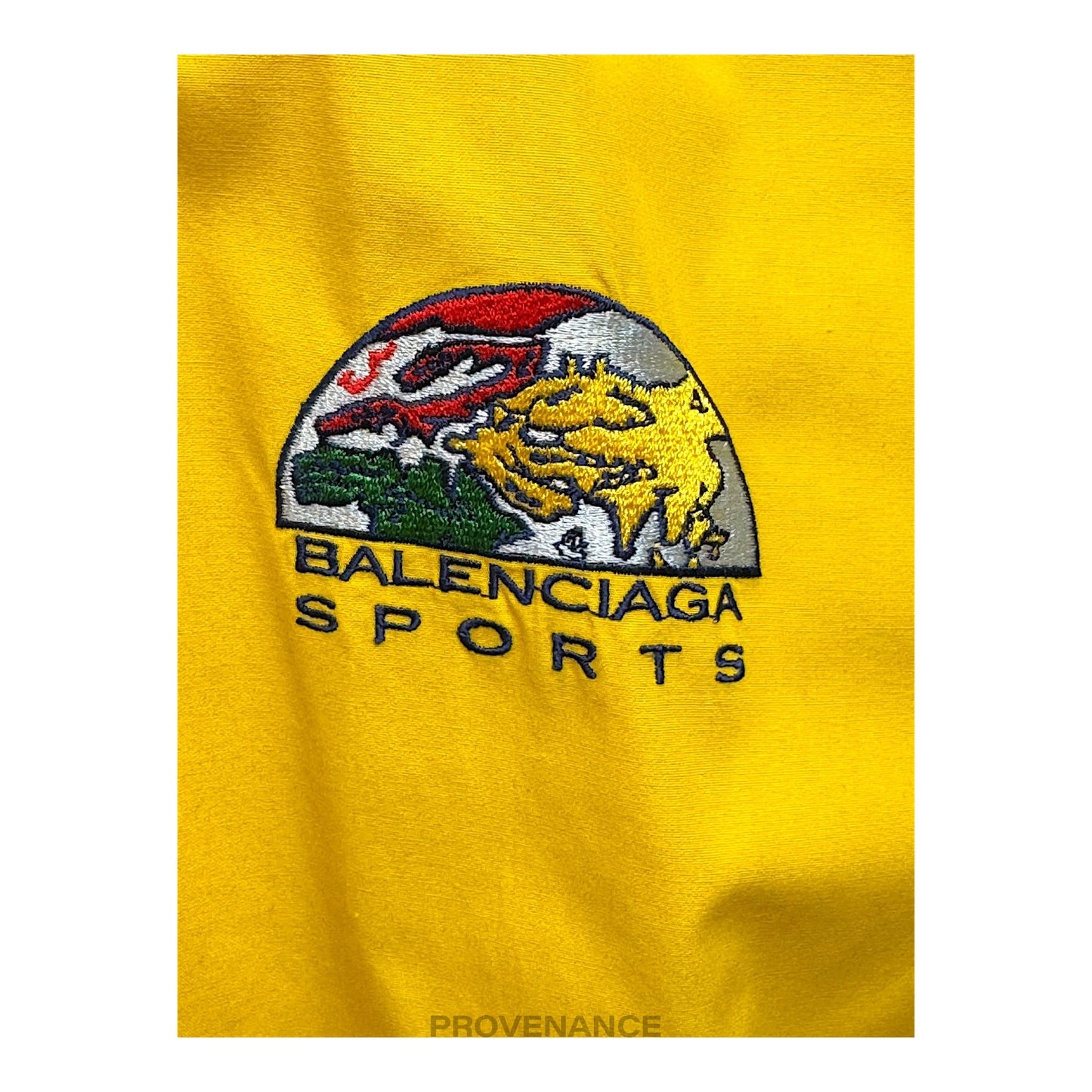 🔴 Balenciaga Sports Embroidered Bowling Shirt - Yellow M