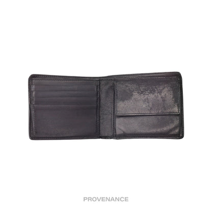 🔴 Balenciaga Logo Bifold Wallet - Black Leather