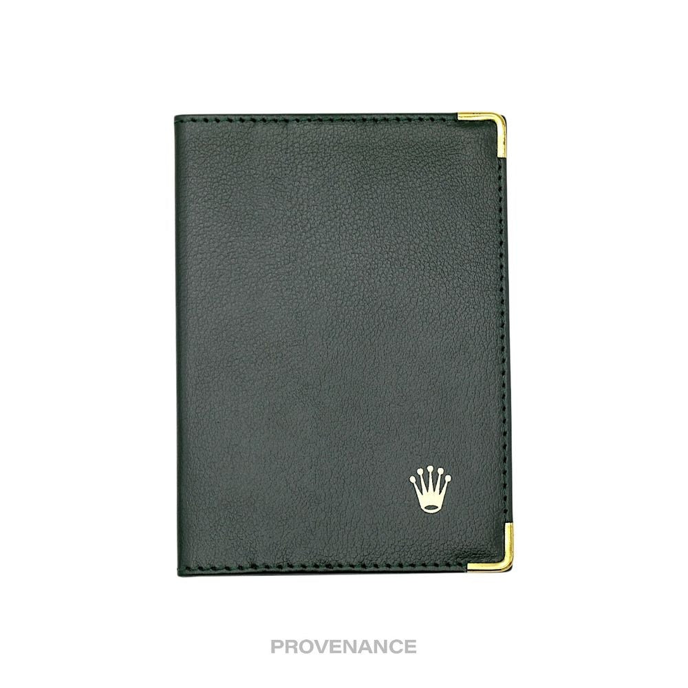 🔴 Rolex Crown Passport Wallet - Forest Green Leather