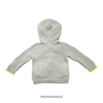 🔴 Gucci Baby Logo Knit Hoodie - Grey Fluorescent Yellow