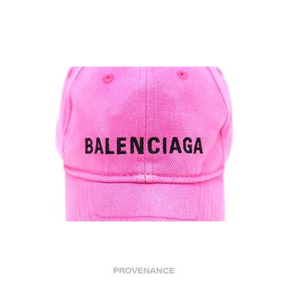 🔴 Balenciaga Embroidered Logo Cap - Washed Pink