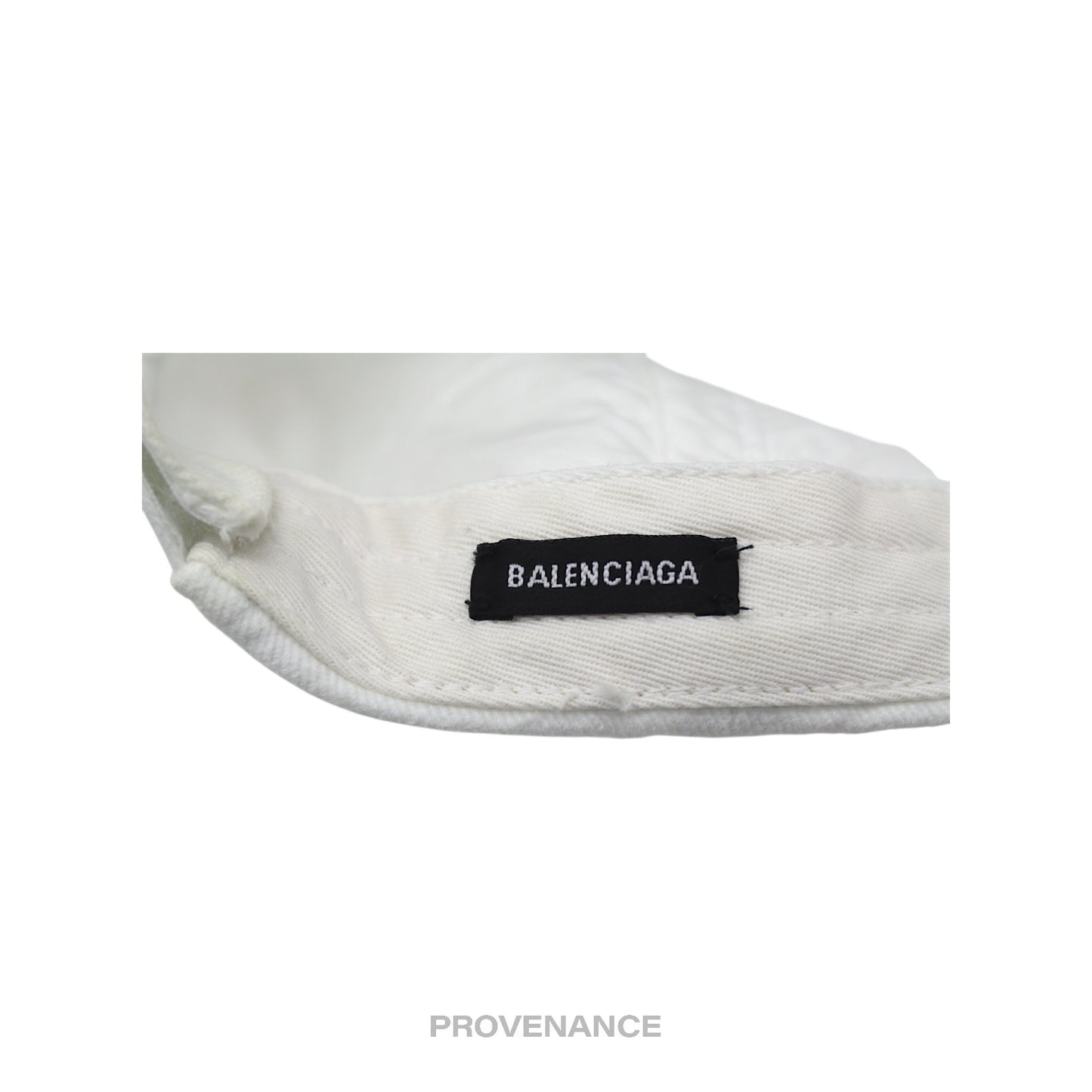 🔴 Balenciaga Embroidered Logo Cap Hat - White