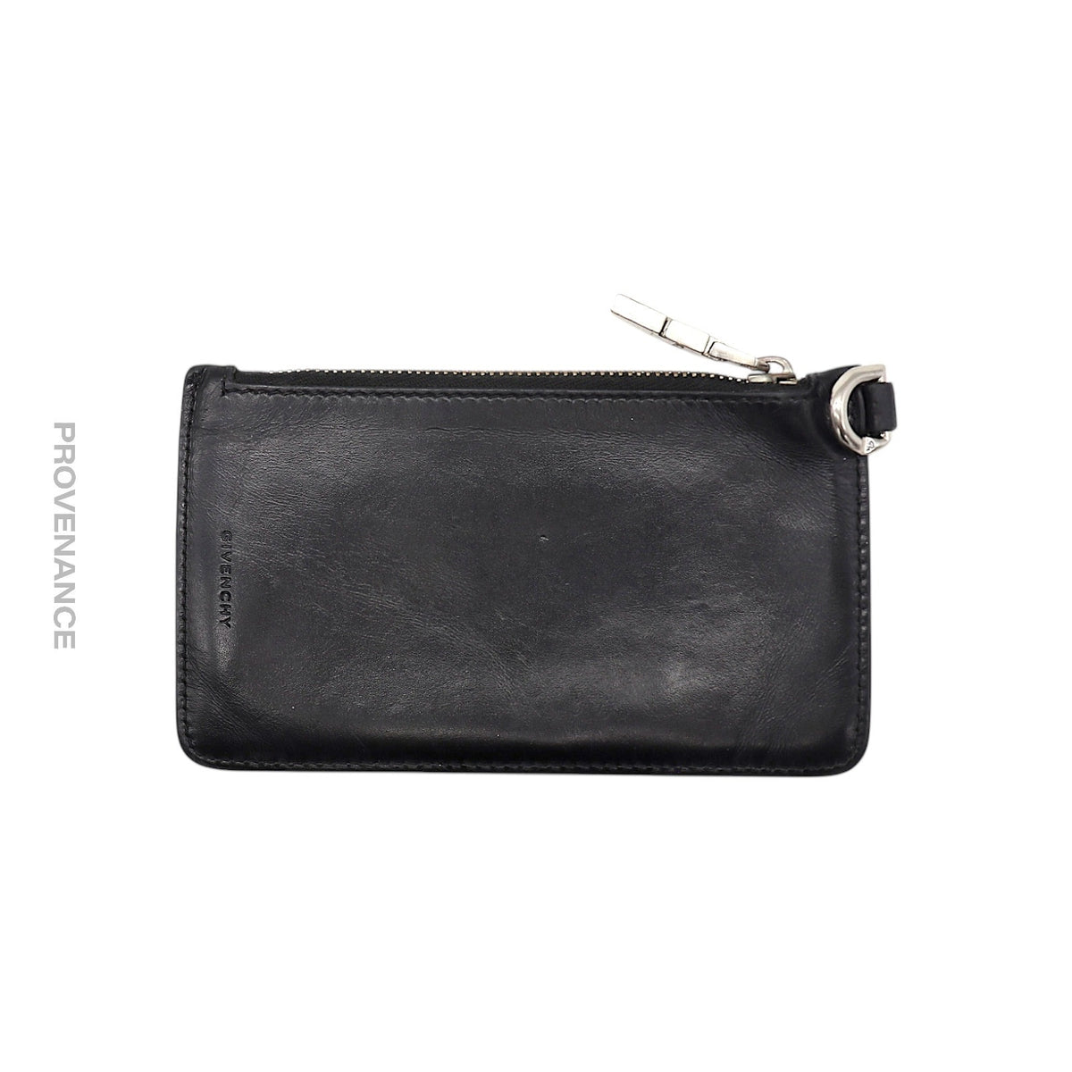 🔴 Givenchy 4G Logo Zip Card Holder Wallet - Black Leather