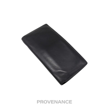 🔴 Saint Laurent Paris SLP Long Wallet - Black Calfskin Leather