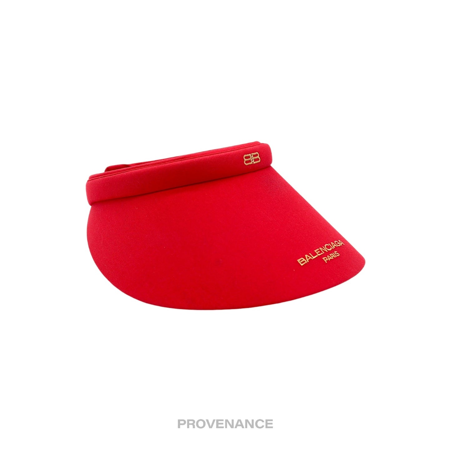 🔴 Balenciaga BB Logo Embroidered Visor - Red