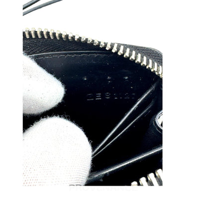 🔴 Givenchy Star Zip Card Wallet - Black Leather