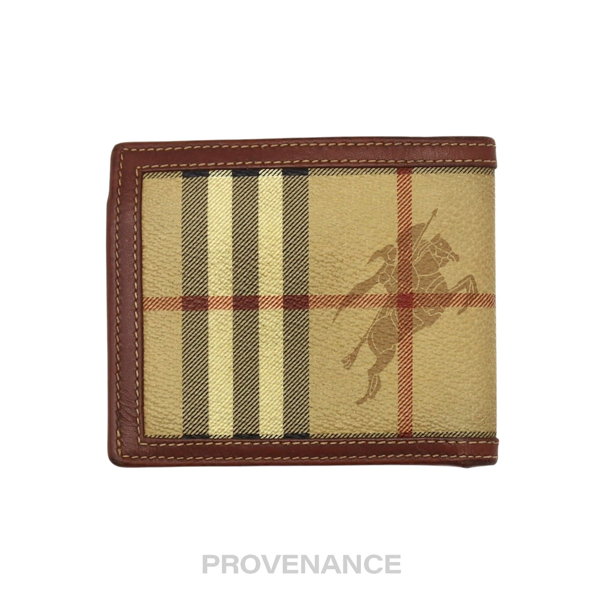 🔴 Burberry Bifold Wallet - Haymarket Check Brown