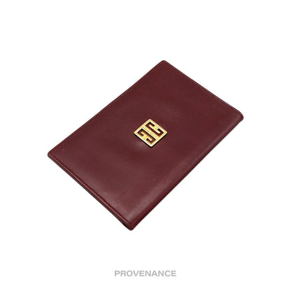 🔴 Givenchy 4G Logo ID Card Wallet - Burgundy Leather