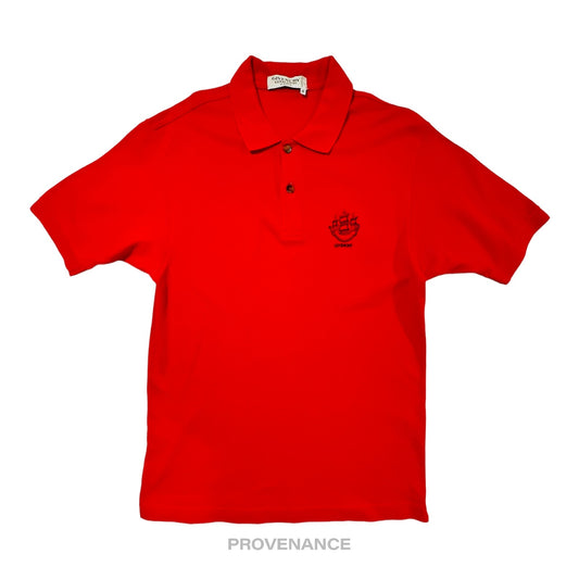 🔴 Givenchy Embroidered  Sailboat Logo Polo Shirt - Red M
