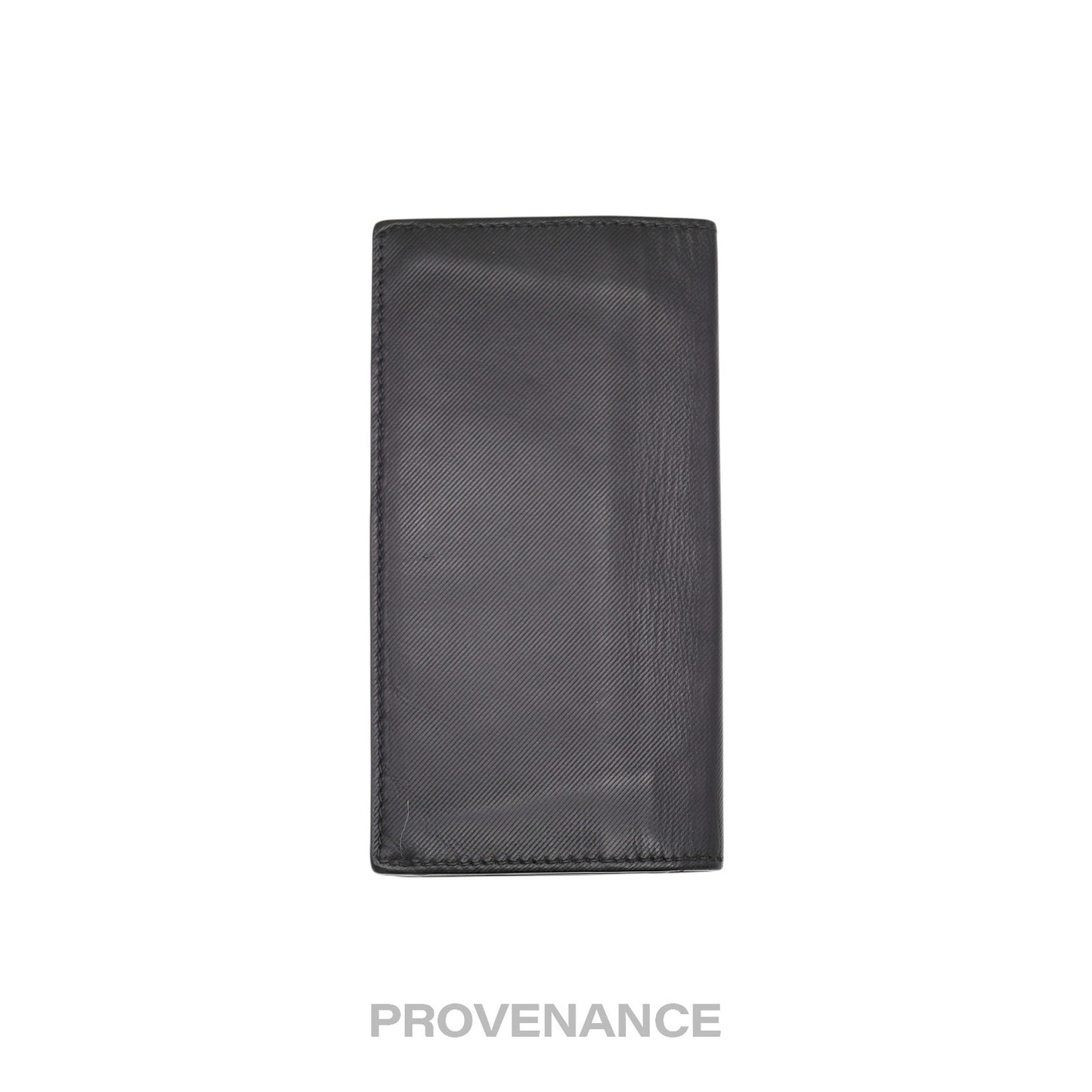 🔴 Burberry Logo Long Wallet - Black Leather