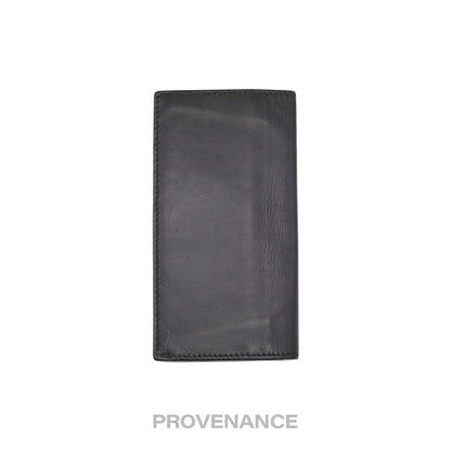 🔴 Burberry Logo Long Wallet - Black Leather