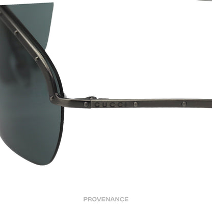 🔴 Gucci Vintage Shield Sunglasses - Gunmetal