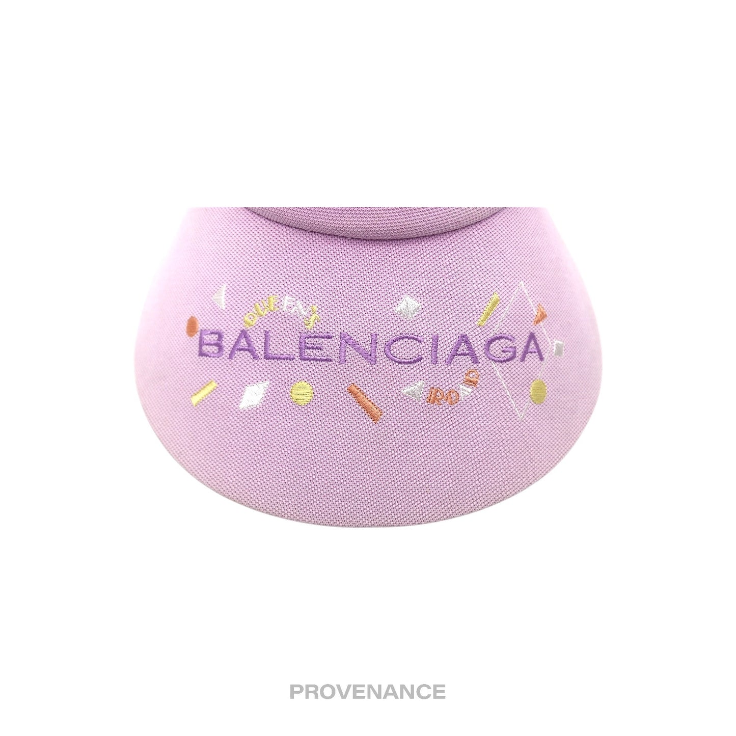 🔴 Balenciaga Logo Embroidered Visor - Lavender Geometric