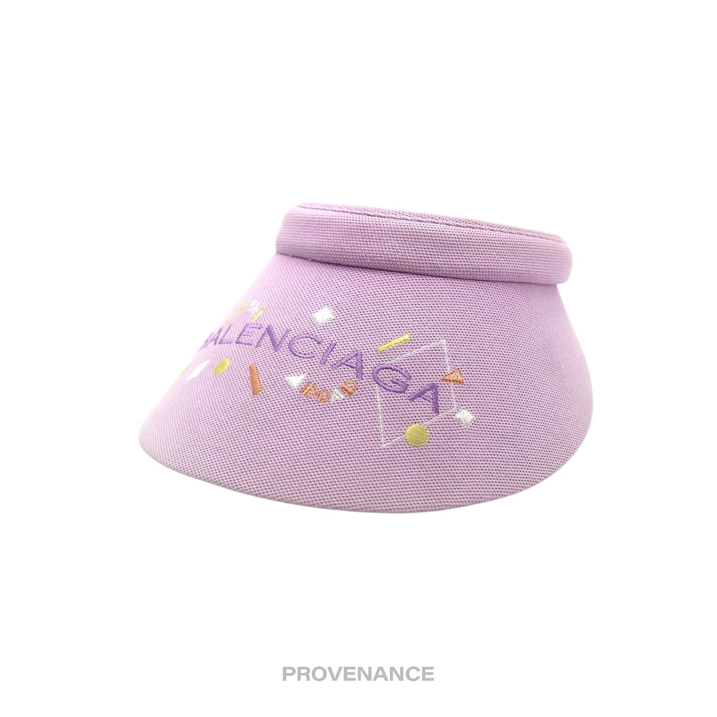 🔴 Balenciaga Logo Embroidered Visor - Lavender Geometric