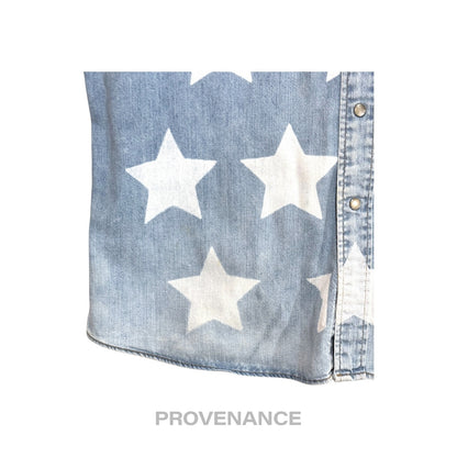 🔴 Saint Laurent Paris SLP Western Denim Shirt - Stars S