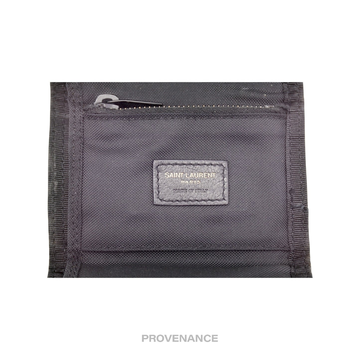 🔴 Saint Laurent Paris SLP Trifold Wallet - Black Technical