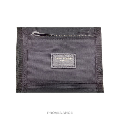 🔴 Saint Laurent Paris SLP Trifold Wallet - Black Technical