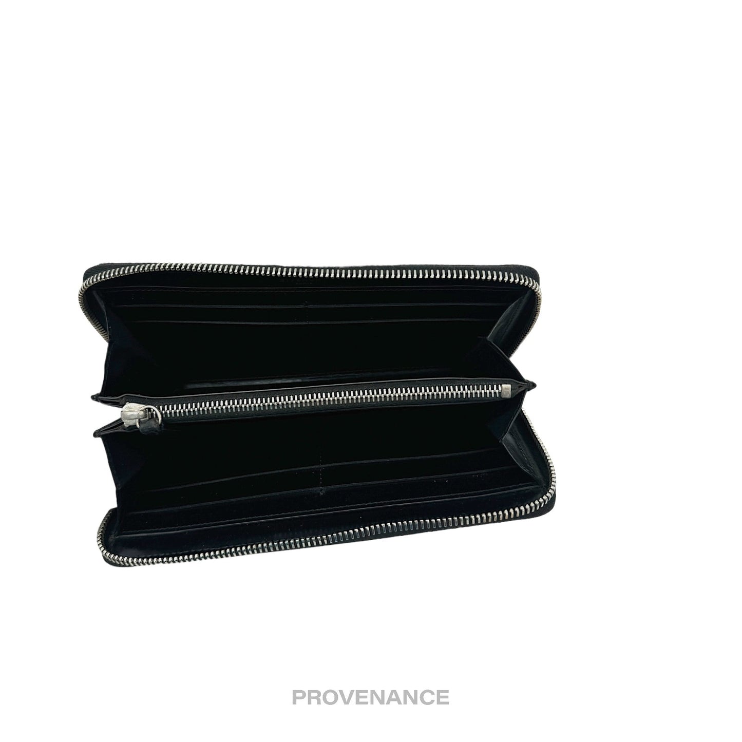 🔴 Givenchy Logo Zip Long Wallet - Shark Black