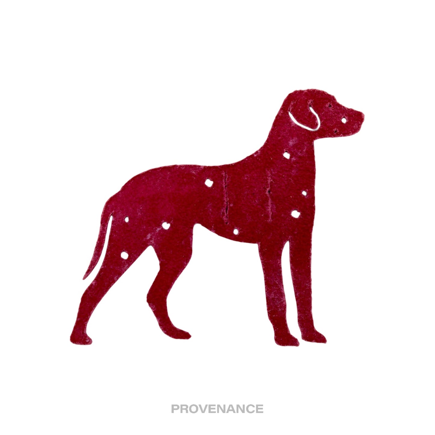 🔴 Hermes petit "h" Dalmation dog Charm - Red Leather