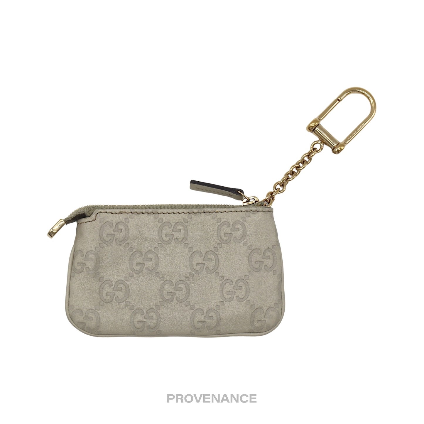 🔴 Gucci Key Pouch Cles - Ivory GG Guccissima Leather