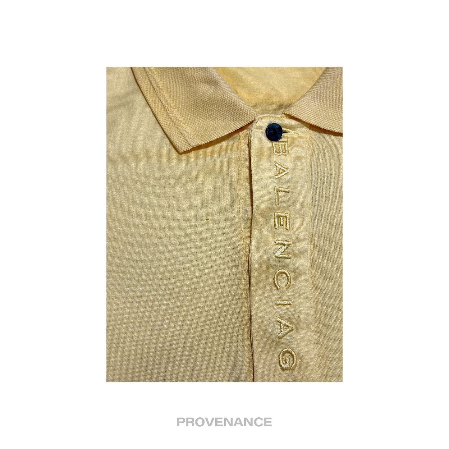 🔴 Balenciaga Logo Long Sleeve Polo Shirt - Powder Yellow M