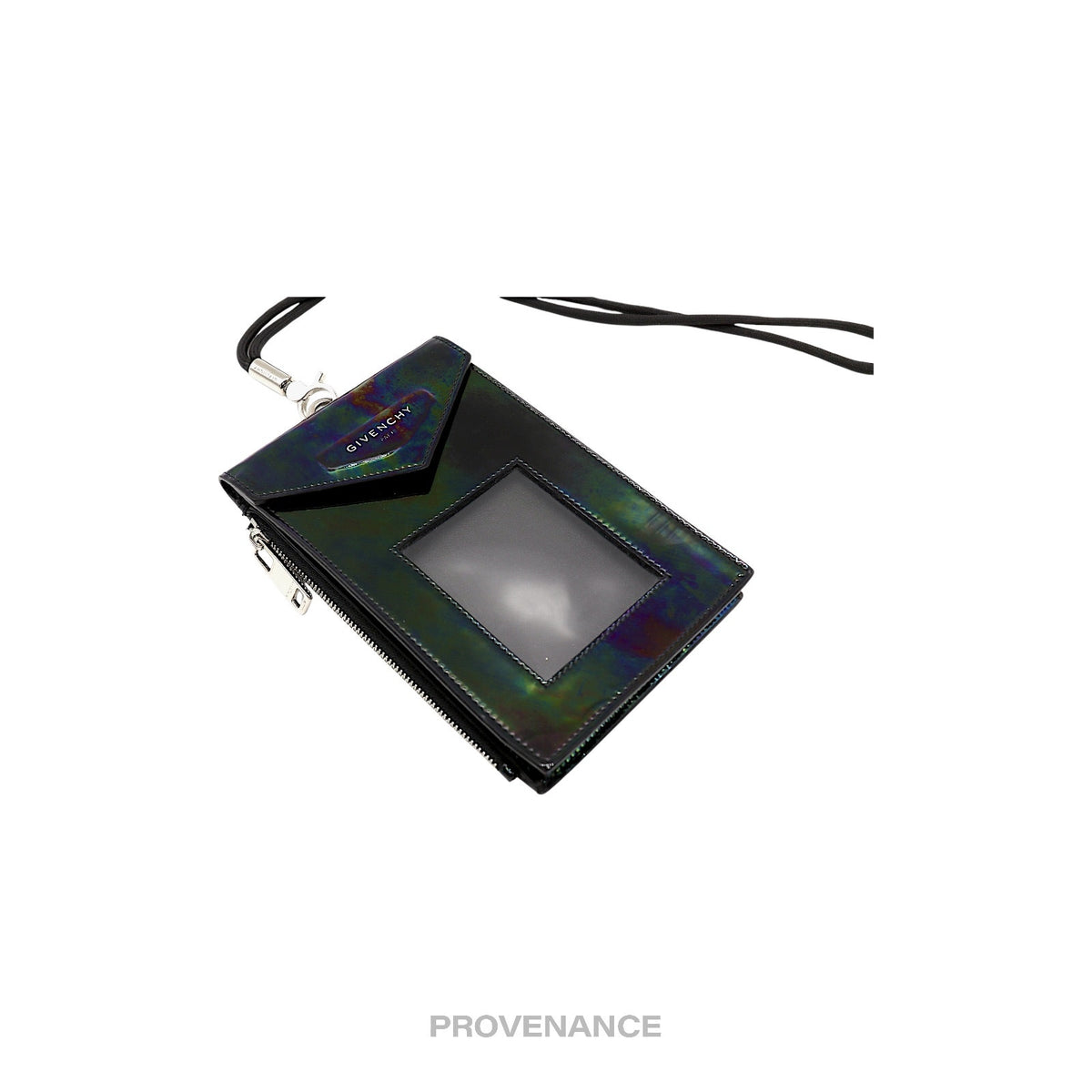 🔴 Givenchy Logo Neck Phone Lanyard Wallet - Iridescent