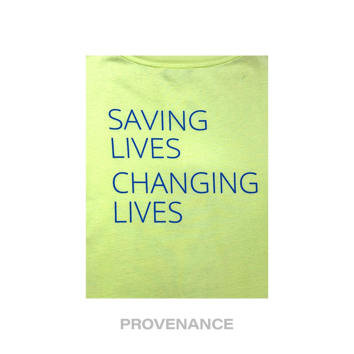 🔴 Balenciaga WFP Logo T-Shirt - Neon Yellow Blue XS