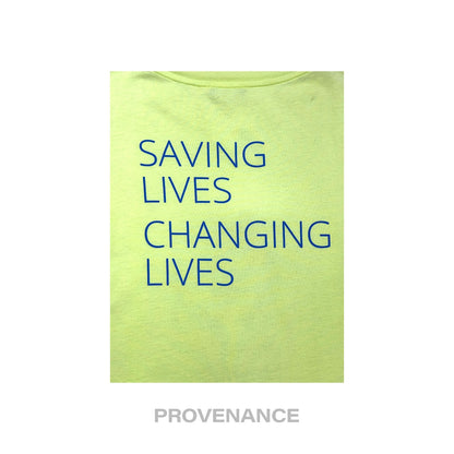 🔴 Balenciaga WFP Logo T-Shirt - Neon Yellow Blue XS