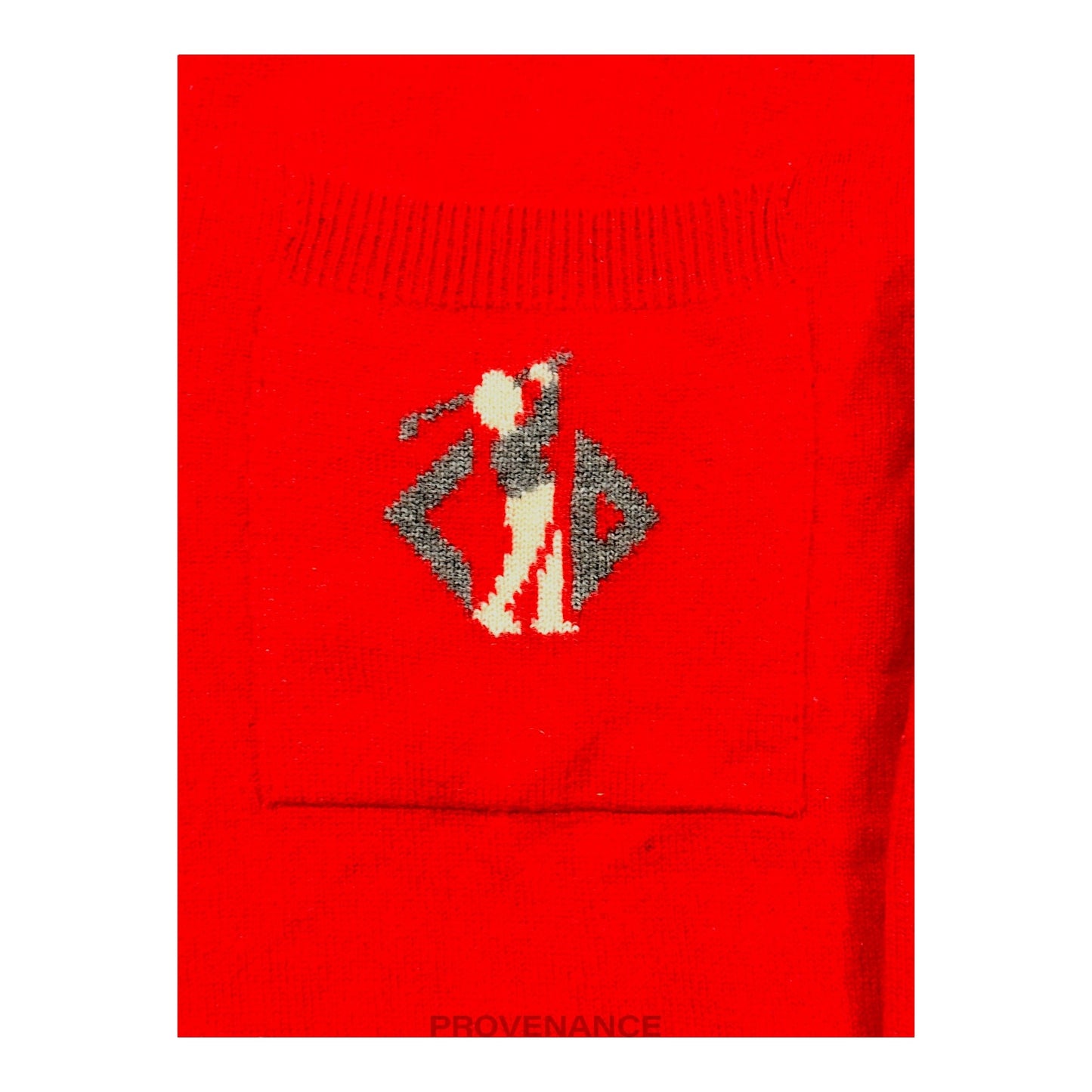 🔴 Christian Dior Golf Logo V Neck Sweater - Fine Wool Red S