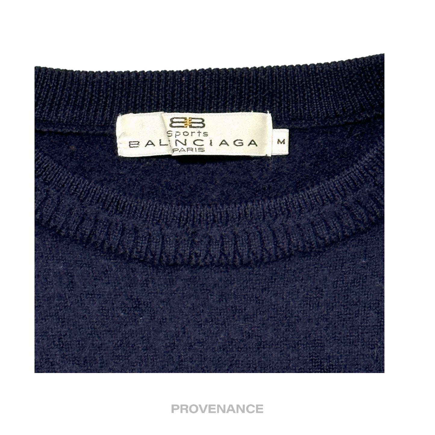 🔴 Balenciaga Crewneck Wool Sweatshirt - Deep Navy M
