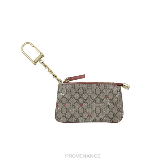 🔴 Gucci Key Pouch Cles - Micro GG Supreme Stars Red