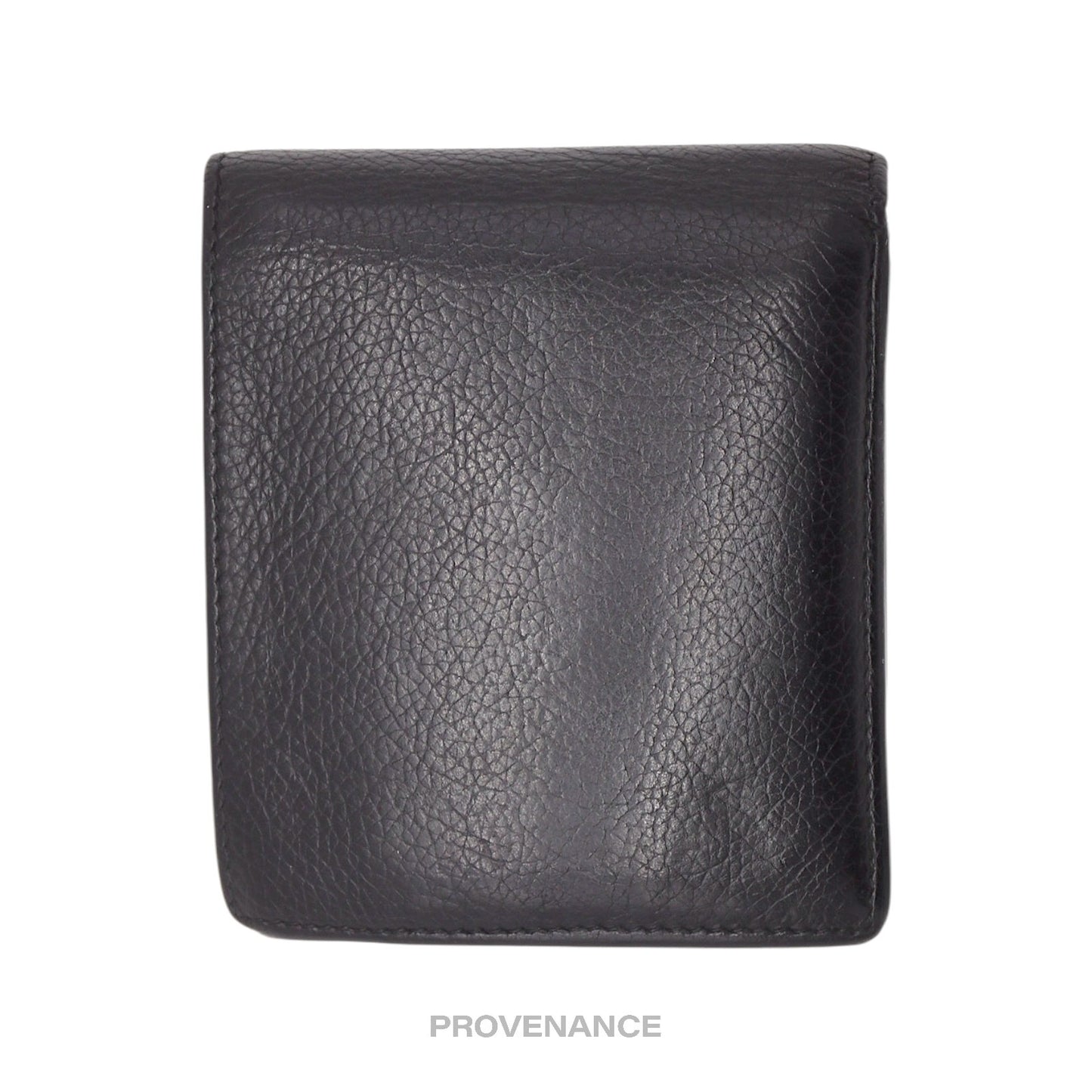 🔴 Balenciaga Logo Bifold Wallet - Black Leather