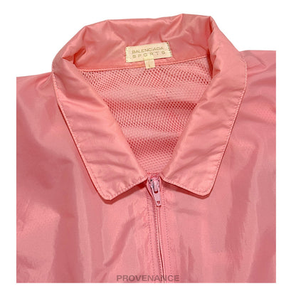 🔴 Balencigaa Sports Logo Nylon Tracksuit Set - Pink L