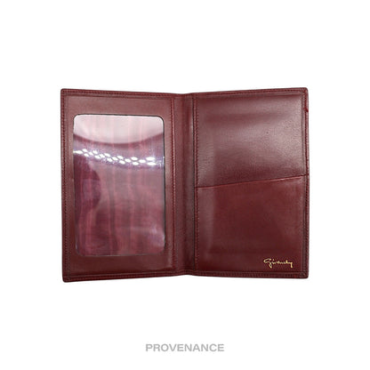 🔴 Givenchy 4G Logo ID Card Wallet - Burgundy Leather