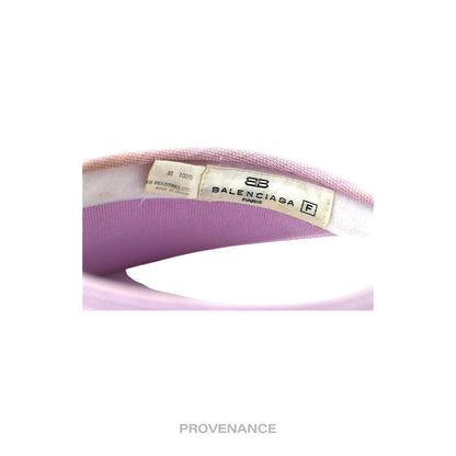 🔴 Balenciaga Logo Embroidered Visor - Lavender Geometric