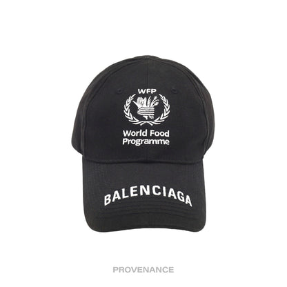 🔴 Balenciaga WFP Embroidered Logo Cap - Black White