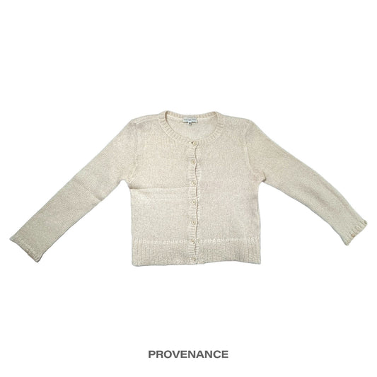 🔴 Balenciaga Knit Button Sweater - Cream Mohair 38