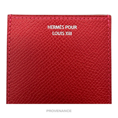 🔴 Hermes "POUR LOUIS XIII" Diabolo Card Holder Wallet - Red
