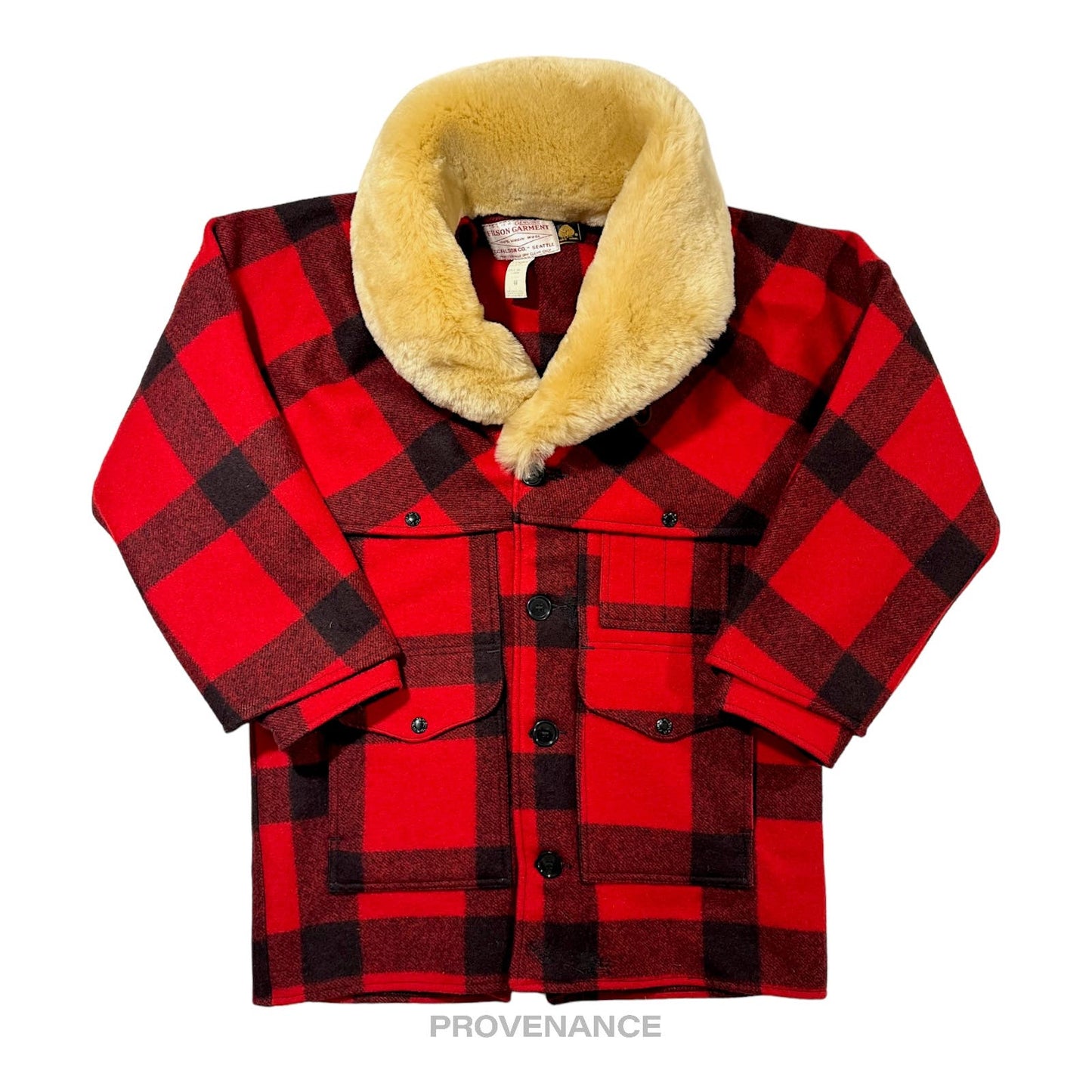 🔴 Filson Wool Packer Coat - Red Black Plaid 40