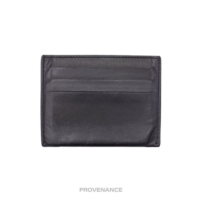 🔴 Givenchy Logo Card Wallet - Black Leather Metal Studs