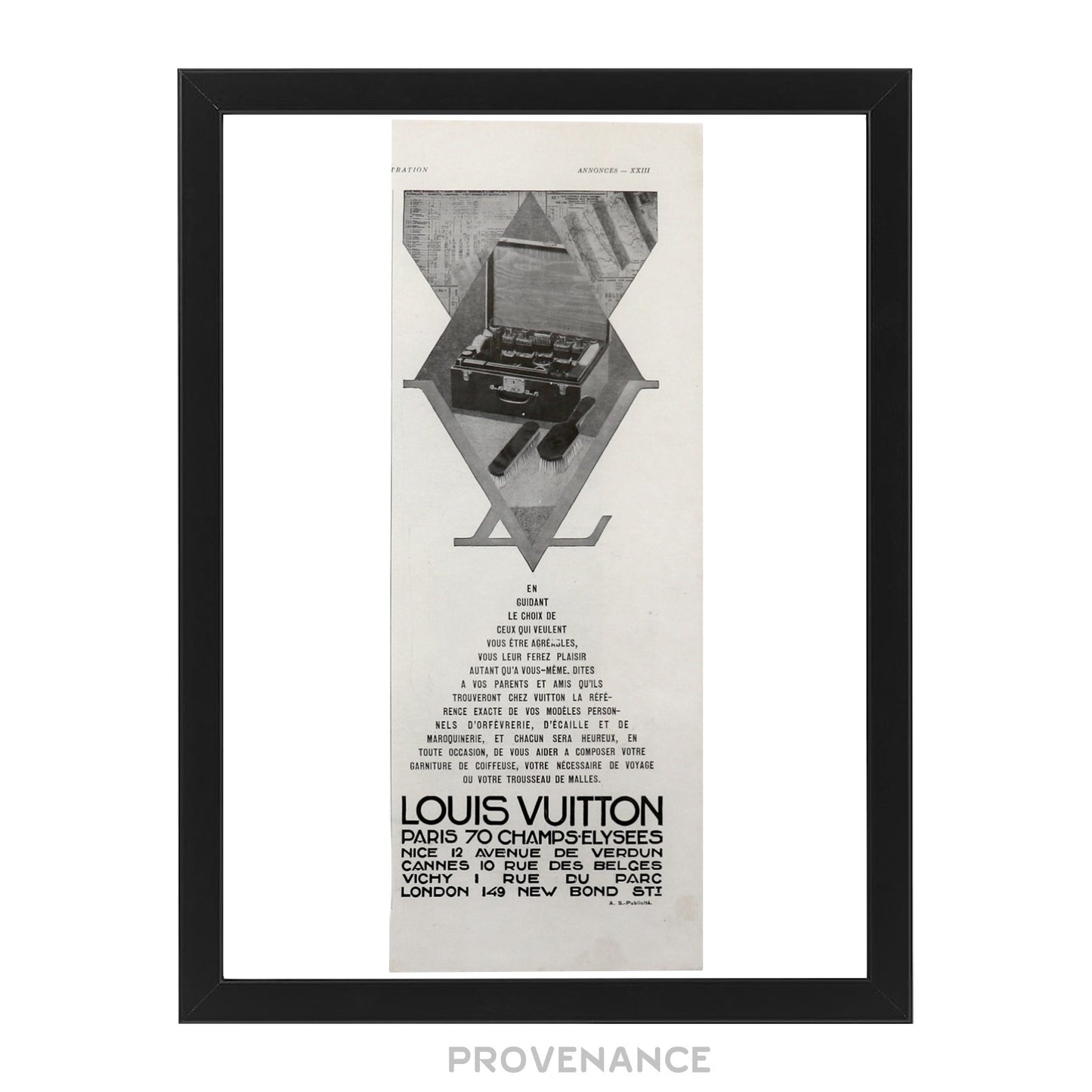 🔴 Louis Vuitton Antique Vintage Newsprint Ad - Beauty Trunk