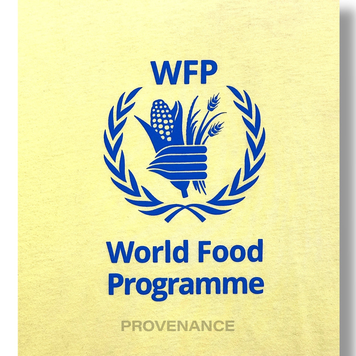 🔴 Balenciaga WFP Logo T-Shirt - Neon Yellow Blue XS