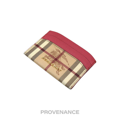 🔴 Burberry Card Holder Wallet - Haymarket Check Pink