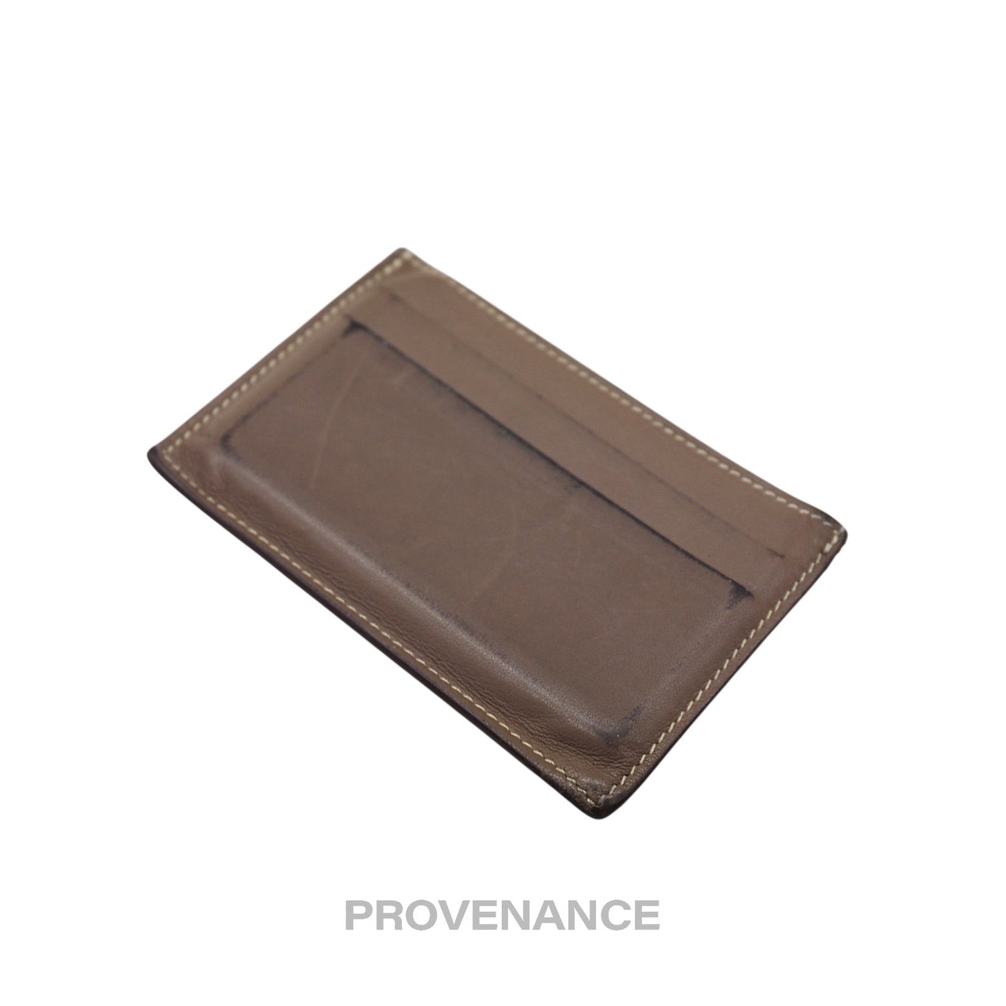 🔴 Hermes Citizen Twill Card Wallet - Etoupe Swift Leather