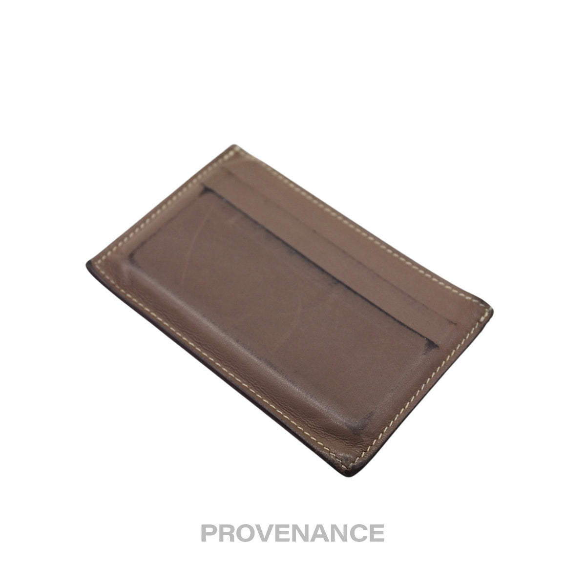 🔴 Hermes Citizen Twill Card Wallet - Etoupe Swift Leather