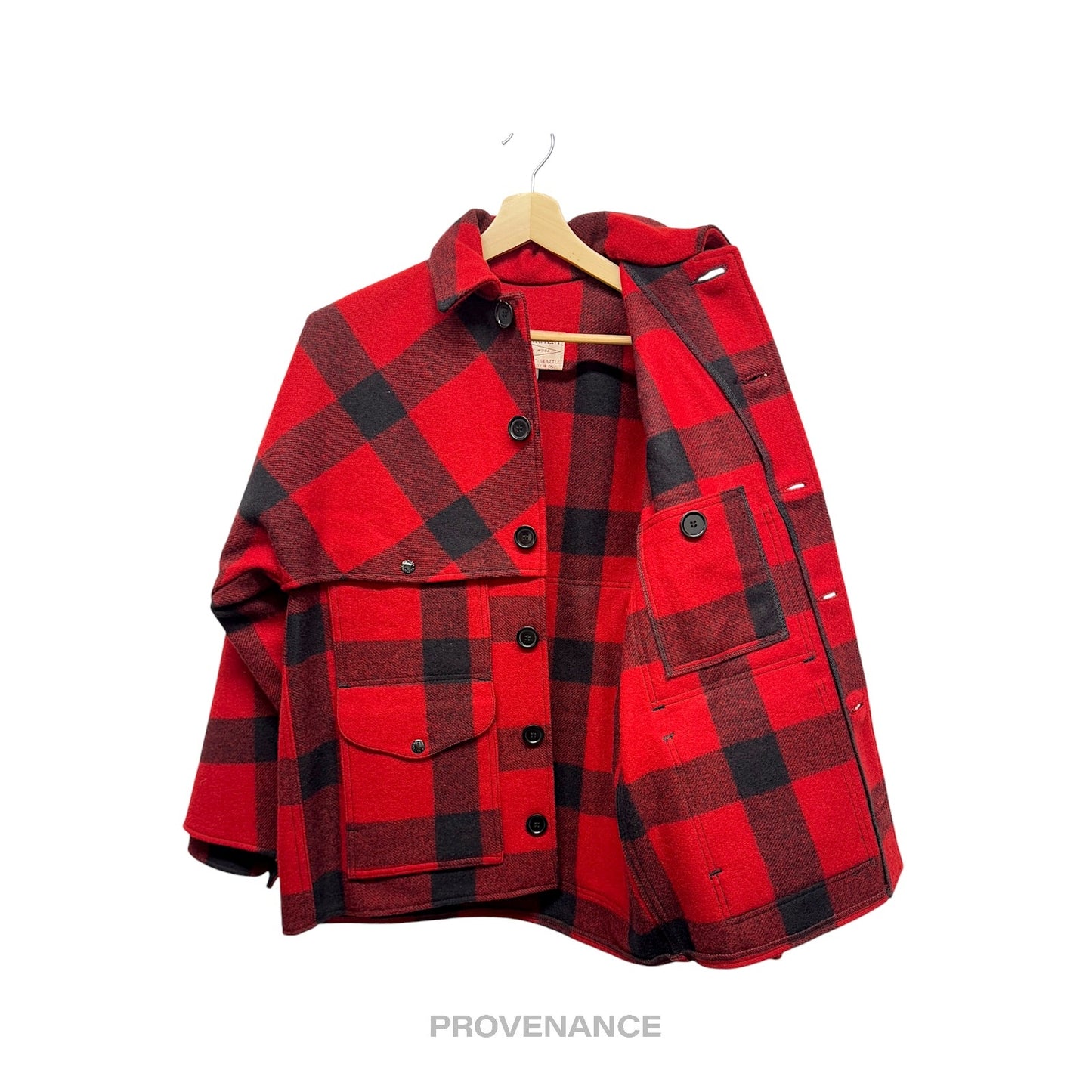 🔴 Filson Double Mackinaw Cruiser - Red/Black Plaid Plaid 36