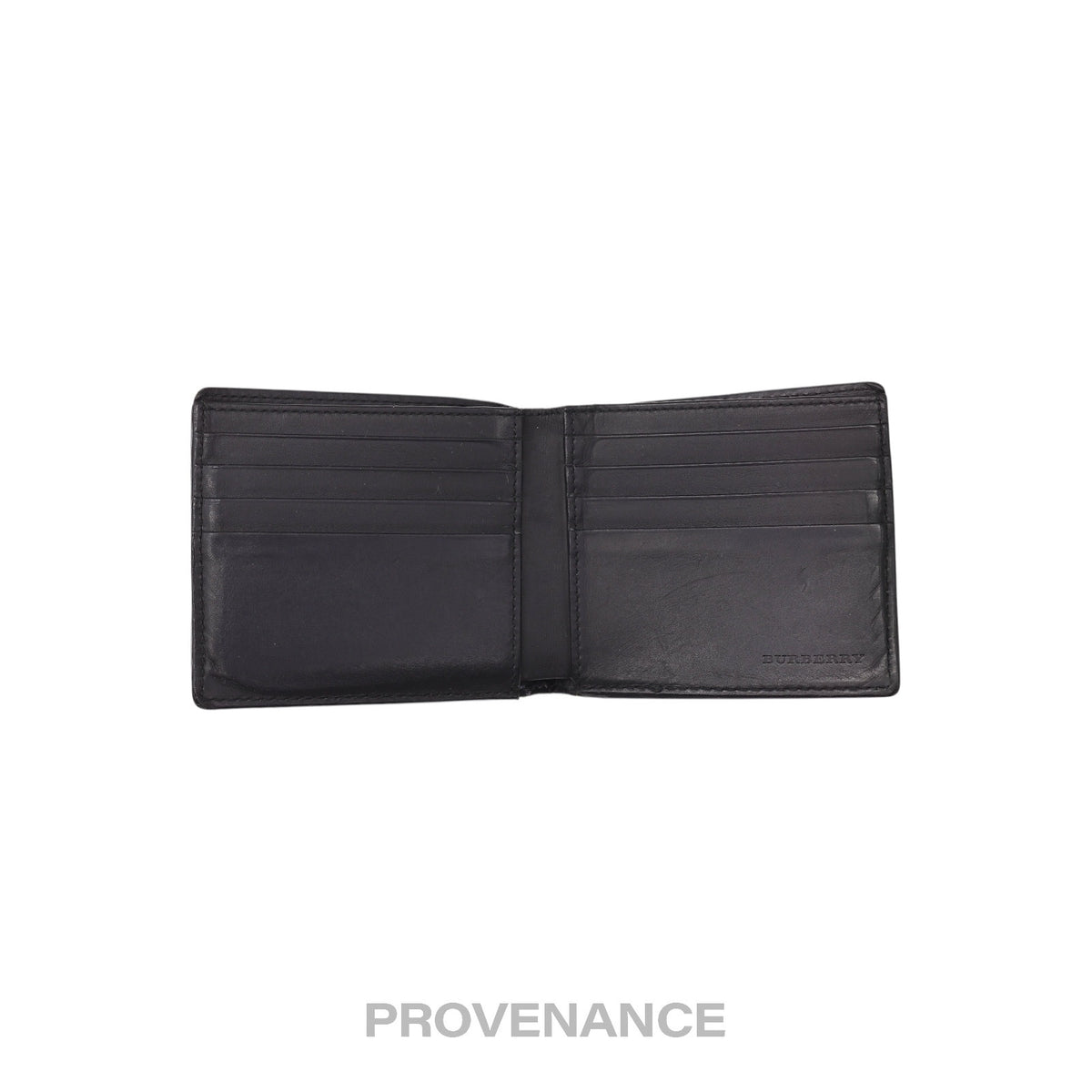 🔴 Burberry Bifold Wallet - Nova Check Navy Leather