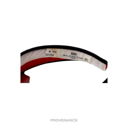 🔴 Balenciaga B Logo Visor - Red/Black