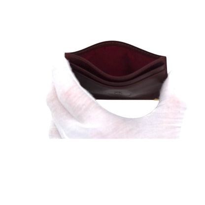 🔴 Cartier Card Holder Wallet - Burgundy Red Leather